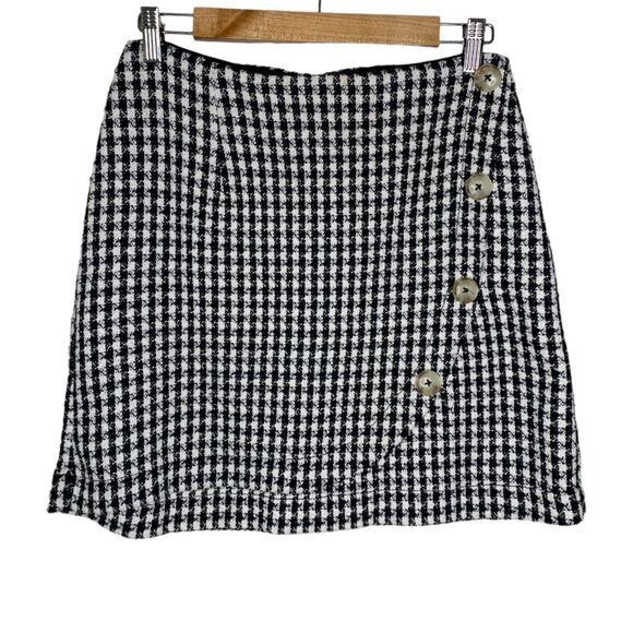 Maeve Anthropologie Townsend houndstooth mini skirt size 4 - Picture 2 of 13
